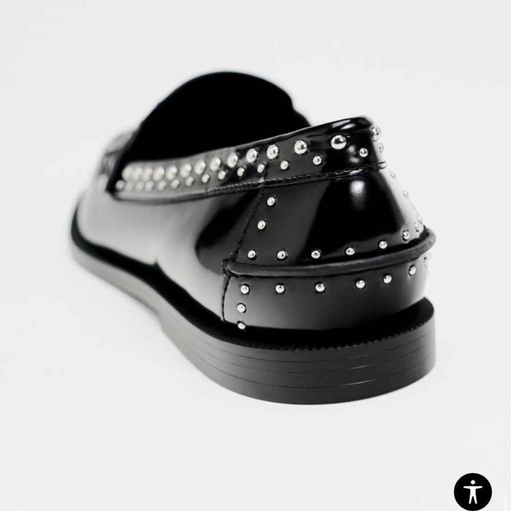 NWT Zara Studded Loafers - Picture 2 of 6